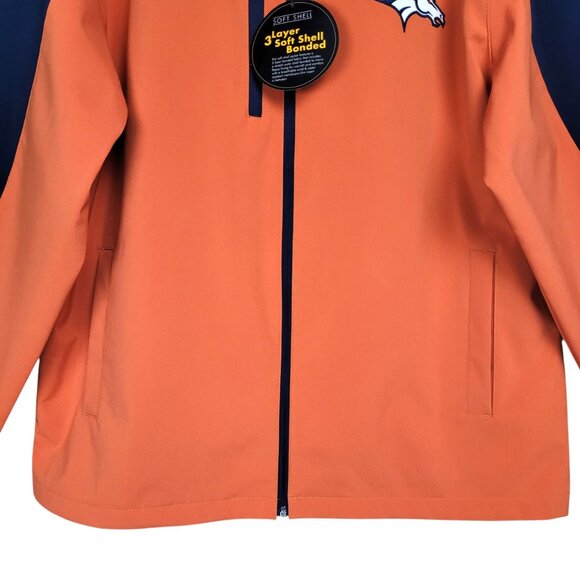 NFL Denver Bronco Jacket Men's XL Orange Blue Soft Shell Wind Rain Resistant - Picture 7 of 16